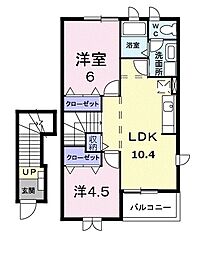シャレット1 2LDKの間取図画像