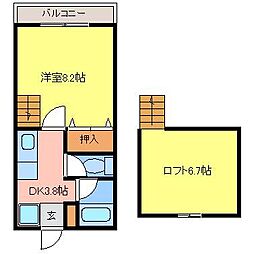 メゾン・エリーナ 1Kの間取図画像