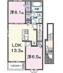 ソラーナ・ウキハII 2LDKの間取図画像