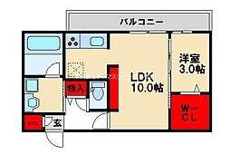 D-ソール・グラン 1階1LDKの間取り