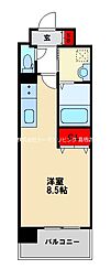 レブリアント鳥栖 ワンルームの間取図画像