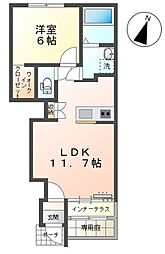 田代新町新築 1LDKの間取図画像
