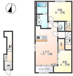田代新町新築 2LDKの間取図画像