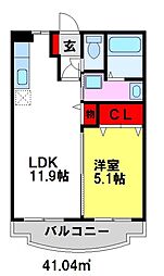 元町パークビル 1LDKの間取図画像