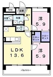 エルモソピソ 2LDKの間取図画像