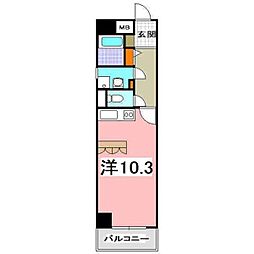 JR東海道・山陽本線 西明石駅 徒歩5分の賃貸マンション 5階1Kの間取り