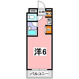 ラピート大蔵2 ワンルームの間取図画像