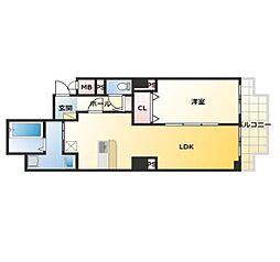 エムライズ大観町 1LDKの間取図画像