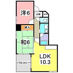 ウィステリア明石 2LDKの間取図画像