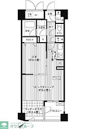 都営大江戸線 若松河田駅 徒歩6分の賃貸マンション 3階1LDKの間取り