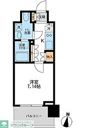 東京メトロ半蔵門線 清澄白河駅 徒歩2分の賃貸マンション 8階1Kの間取り