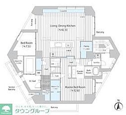 東京メトロ銀座線 表参道駅 徒歩12分の賃貸マンション 4階2SLDKの間取り