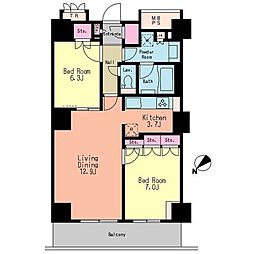 パークアクシス豊洲 11階2LDKの間取り