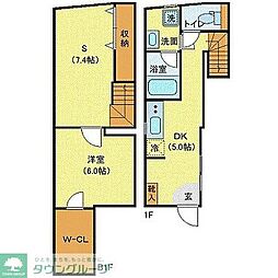 プライベートプレイス広尾 1階1SDKの間取り
