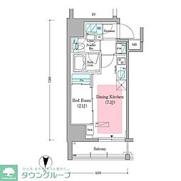 アーバネックス深川住吉III 14階1DKの間取り