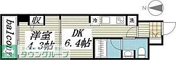 CREAL門前仲町II 4階1DKの間取り