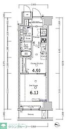 XEBEC人形町exz 2階1DKの間取り
