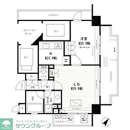 ヴィーナ・パルテール 10階1LDKの間取り