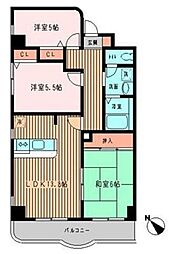 ウィステリア冬木 7階3LDKの間取り