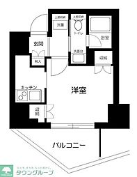 ＤｅＬＣＣＳ白山 802 8階ワンルームの間取り