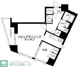 ＤｅＬＣＣＳ白山 901 9階1LDKの間取り