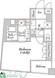 ミリアレジデンス日本橋人形町II 10階ワンルームの間取り