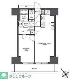 東京ポートシティ竹芝レジデンスタワー 15階1LDKの間取り