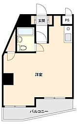ＯＮＥ　ＲＯＯＦ　ＦＬＡＴ 6階ワンルームの間取り