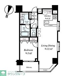 AXASXEBEC秋葉原 10階1LDKの間取り