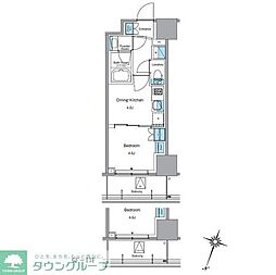 ルフォンプログレ渋谷ヒルトップ 12階1DKの間取り
