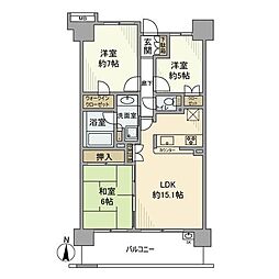 プラネ清澄白河クレメント・リバー 3階3LDKの間取り