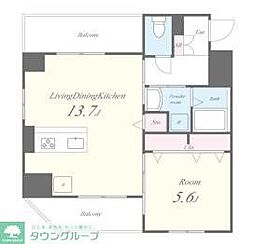 TSレジデンス東陽町 4階1LDKの間取り