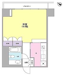 フォレストタウン参宮橋 12階ワンルームの間取り
