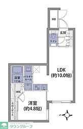 ルネサンスコート高田馬場Patria 1階1LDKの間取り