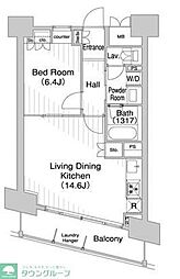 コンフォリア芝浦バウハウス 10階1LDKの間取り