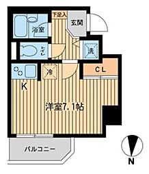 ジョイシティ住吉II 6階ワンルームの間取り