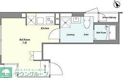 ＴＩＭＥ　ＳＨＡＲＩＮＧ　門前仲町 2階ワンルームの間取り