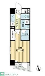 フレシア中目黒 3階1Kの間取り