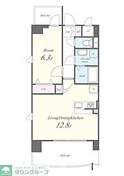 プリマベーラ大崎 5階1LDKの間取り