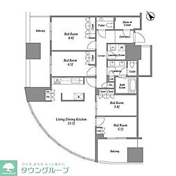 麻布台ヒルズレジデンスＢ 10階4LDKの間取り