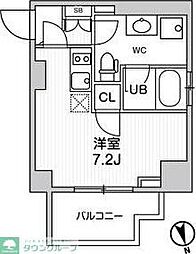ALTERNA南大井 4階ワンルームの間取り