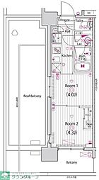 ガーラ・アヴェニュー木場 9階2Kの間取り