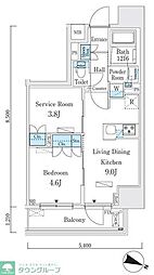 ジオエント本郷三丁目 8階1SLDKの間取り