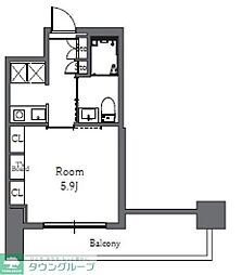 Totsu　Residence　Shiba 7階1Kの間取り