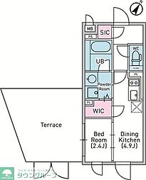 目黒区駒場3丁目マンション 1DKの間取図画像