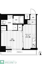 リーノ新宿若松町 4階1DKの間取り