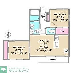 Ｇｒｅｅｎ　Ｌｉｇｈｔ　Ｈｏｕｓｅ 1階2LDKの間取り