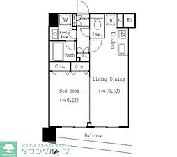 アーバネックス戸越銀座 6階1LDKの間取り