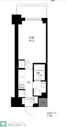 プライマル勝どき 7階1Kの間取り