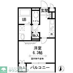サニーサイド旗の台 1階1Kの間取り